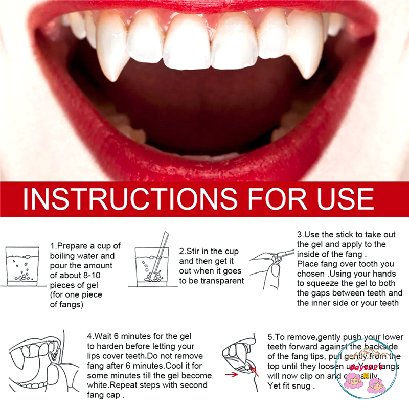 Bộ 4 Răng Nanh Giả Ma Cà Rồng Hóa Trang Halloween Mới