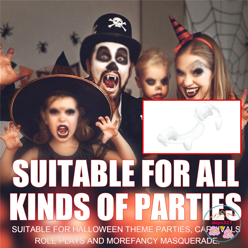 Bộ 4 Răng Nanh Giả Ma Cà Rồng Hóa Trang Halloween Mới