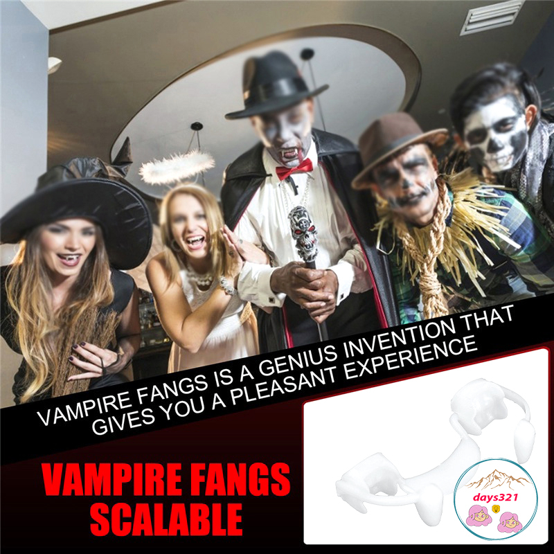 Bộ 4 Răng Nanh Giả Ma Cà Rồng Hóa Trang Halloween Mới