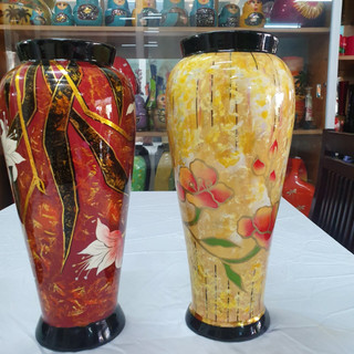 Bình sơn mài hút tài lộc cao cấp Thanh Bình Lê size 33x16 cm