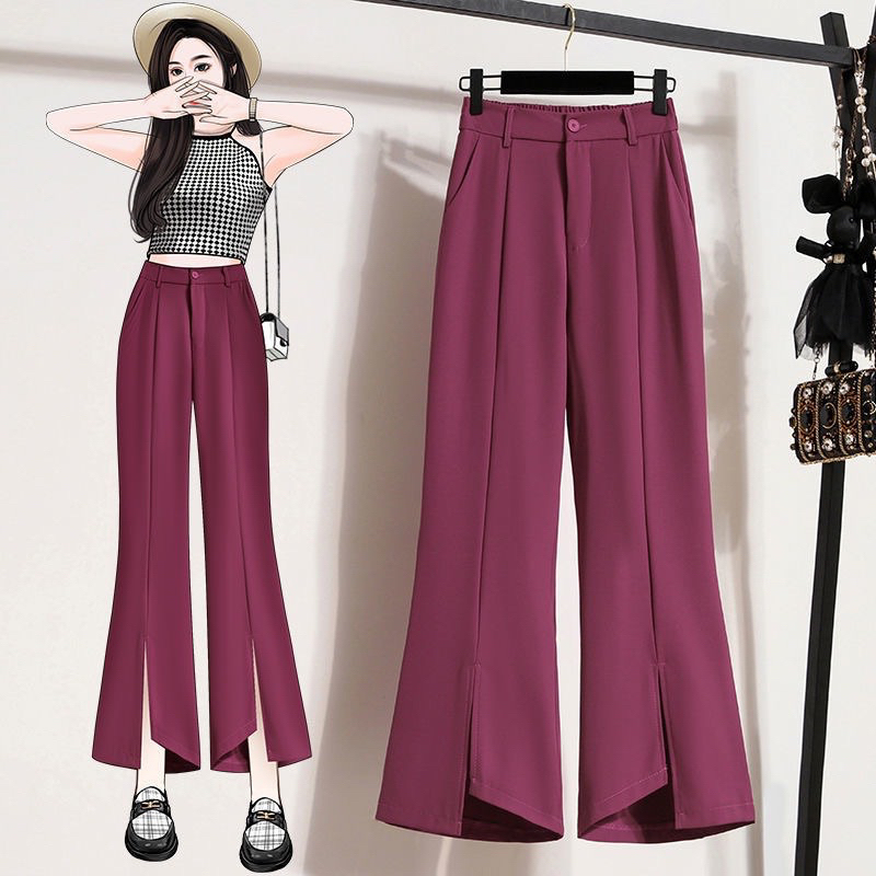 Quần Dài Lưng Cao Ôm Dáng Xẻ Tà