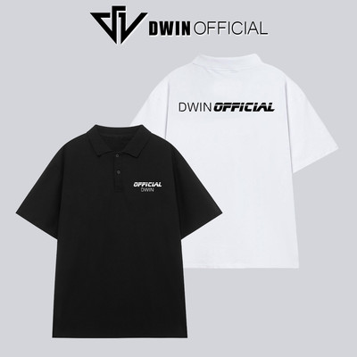 Áo polo nam nữ in brand Dwin tee cổ bẻ basic form rộng phông tay lỡ unisex oversize PL01A