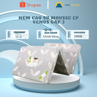 Nệm cao su mousse ép venus gấp 3 vạn thành, vải cotton, bảo hành 5 năm