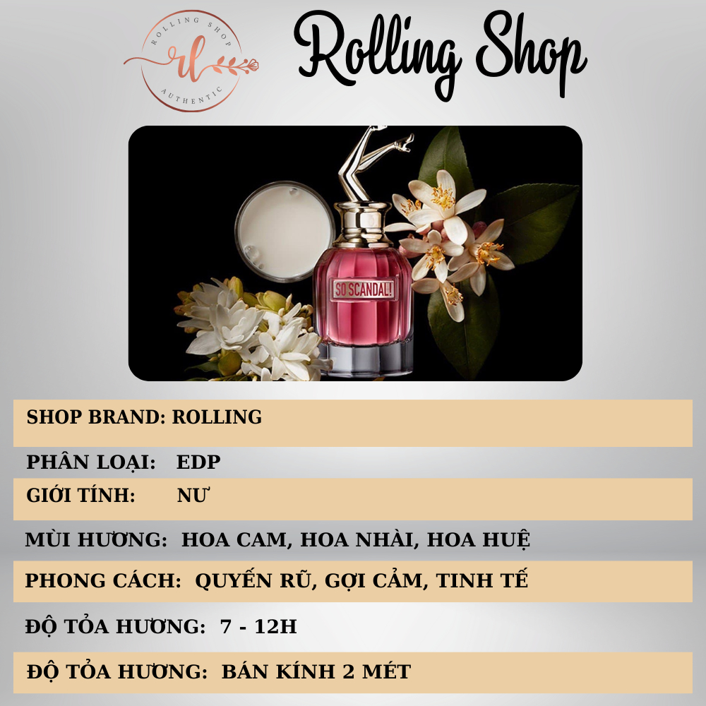 Nước Hoa Chiết Nữ Từ Pháp So Scandal EDP 10ml Thơm Lâu Quyến Rũ Sexy Lưu Hương Lâu, Sang Chảnh Quý Phái - Rolling Shop