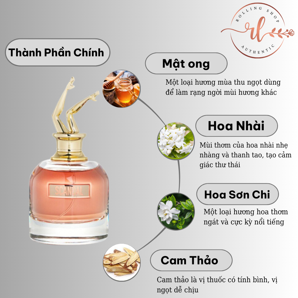 Nước Hoa Chiết Nữ Scandal 10ml Chính Hãng Thơm Lâu - Dầu Thơm Nữ Lưu Hương Lâu Sexy Quyến Rũ Cuốn Hút - Rolling Shop
