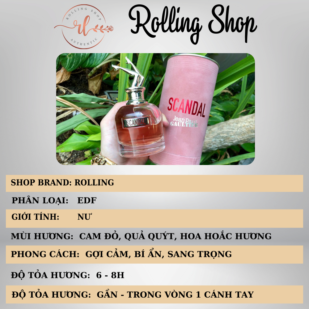 Nước Hoa Chiết Nữ Scandal 10ml Chính Hãng Thơm Lâu - Dầu Thơm Nữ Lưu Hương Lâu Sexy Quyến Rũ Cuốn Hút - Rolling Shop