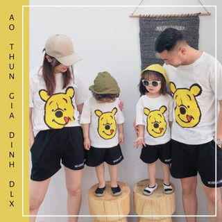 Áo Thun Gia Đình In Hình Gấu Vàng Dễ Thương DLX