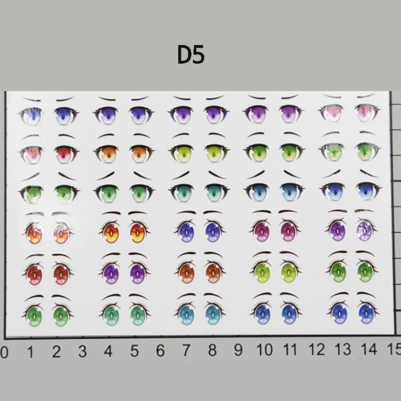 Decal nuớc hình dán mắt chibi làm figure