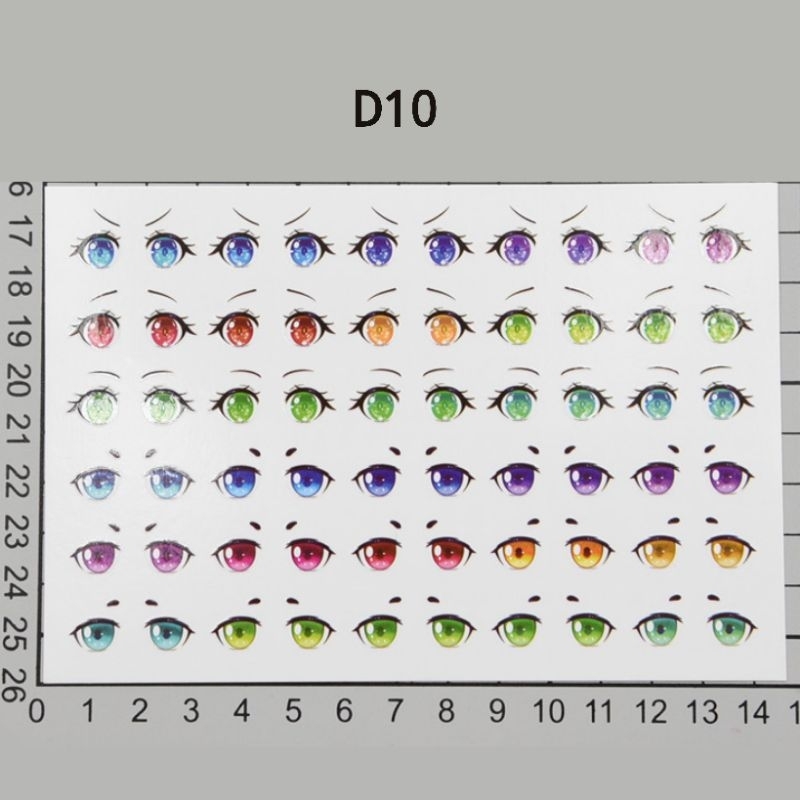 Decal nuớc hình dán mắt chibi làm figure