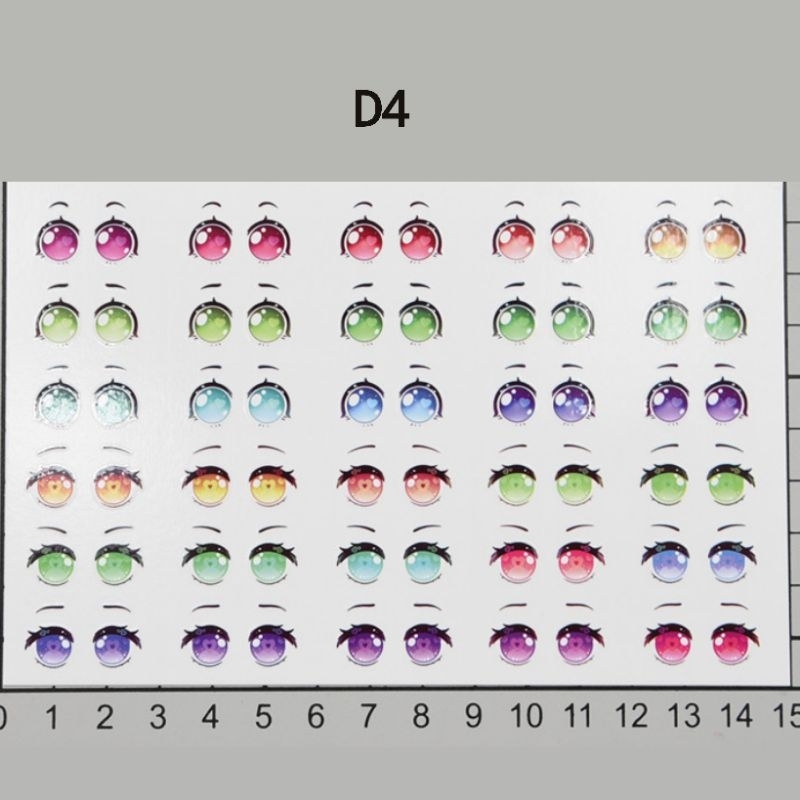 Decal nuớc hình dán mắt chibi làm figure