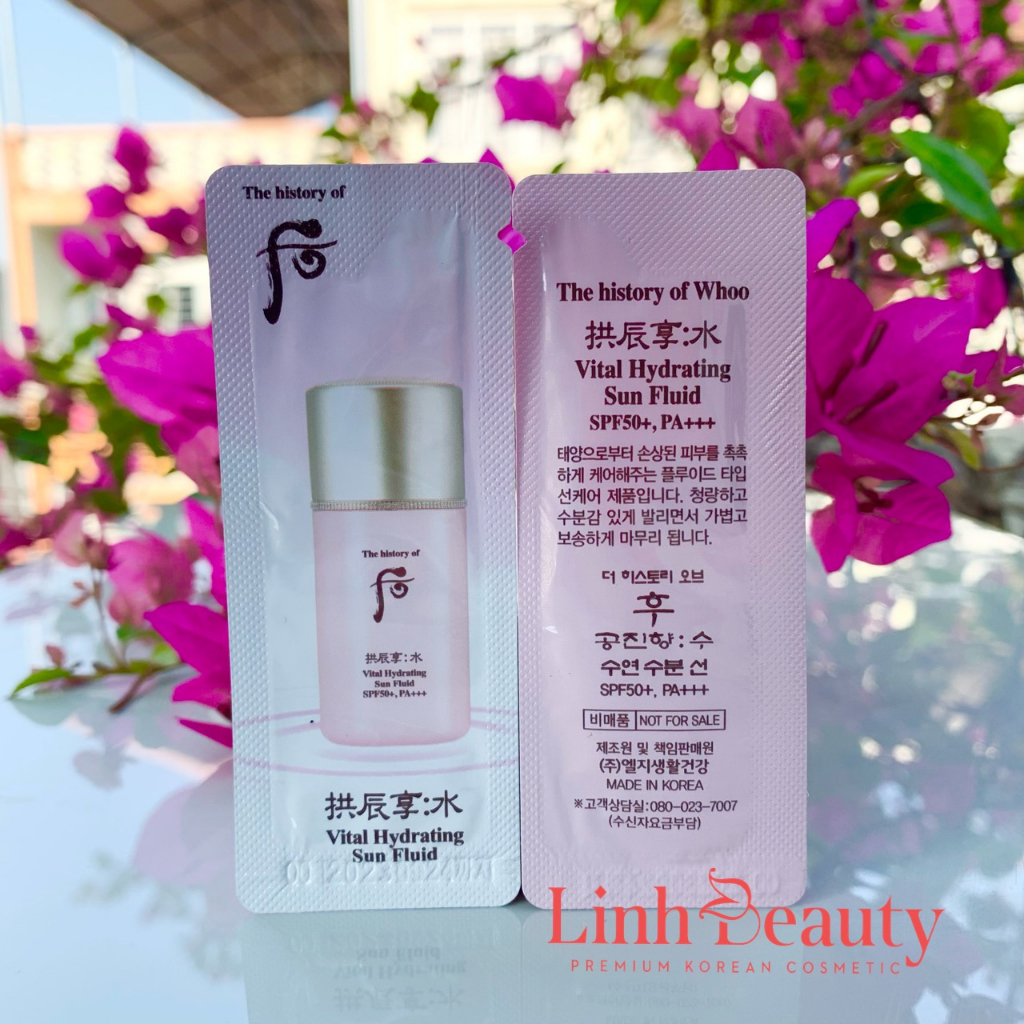 Kem chống nắng da dầu whoo hồng vital hydrating sun fluid SPF50+PA+++ gói 1ml