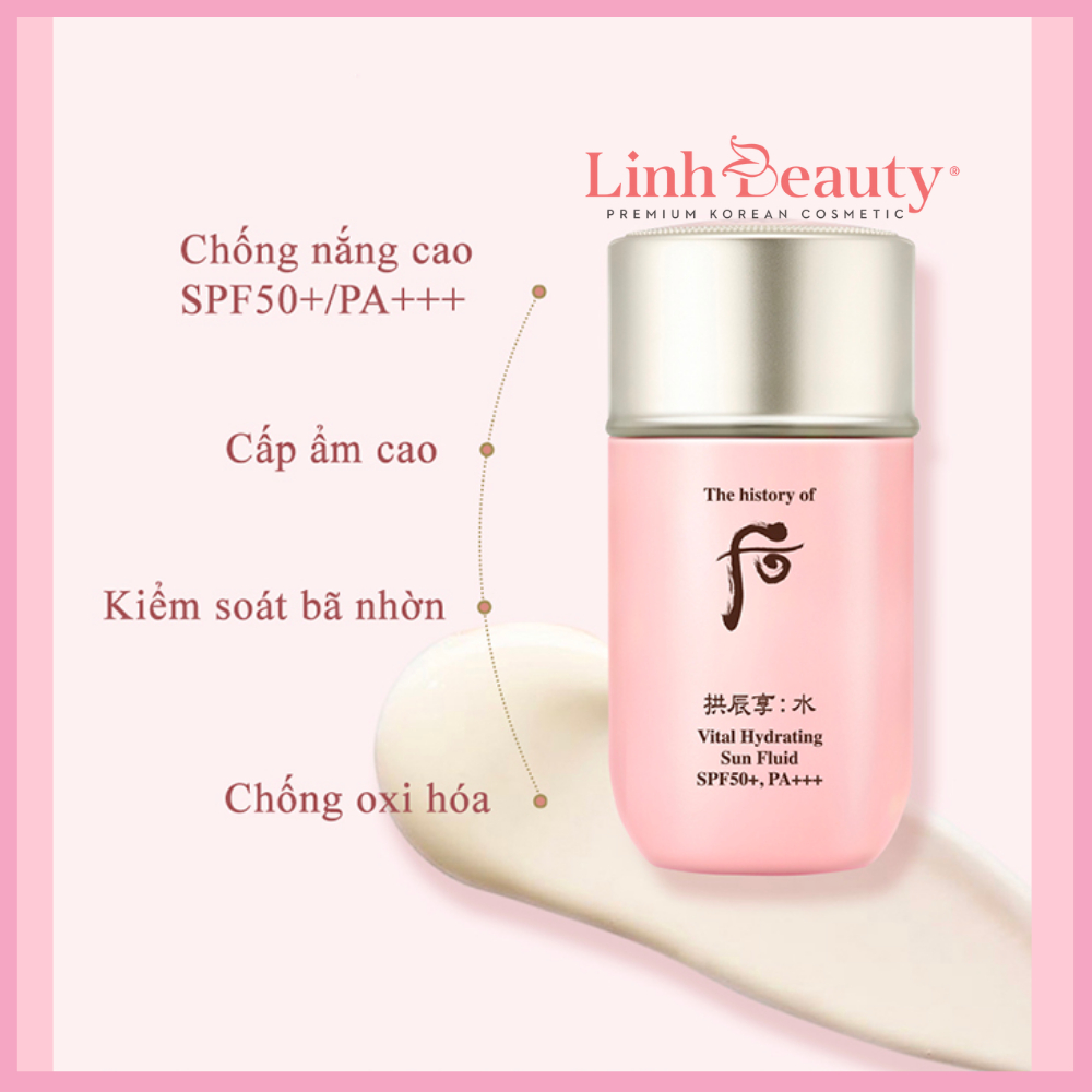 Kem chống nắng da dầu whoo hồng vital hydrating sun fluid SPF50+PA+++ gói 1ml