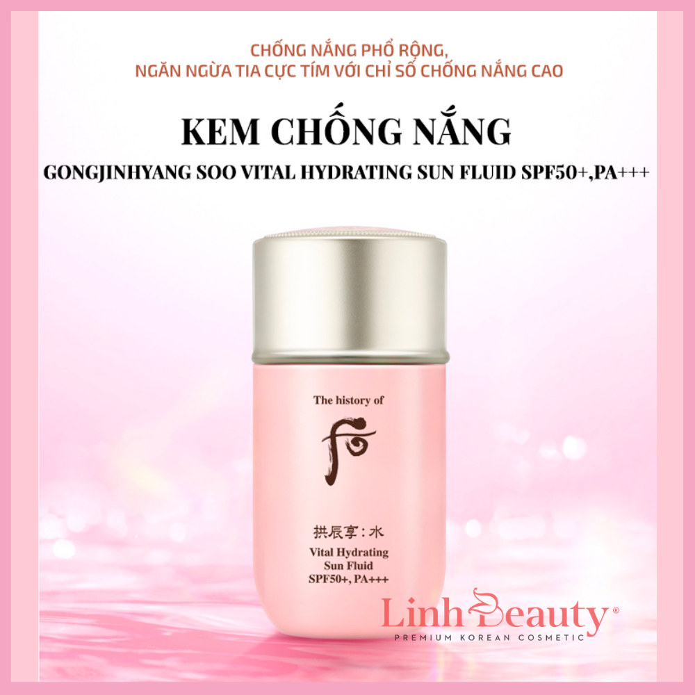 Kem chống nắng da dầu whoo hồng vital hydrating sun fluid SPF50+PA+++ gói 1ml