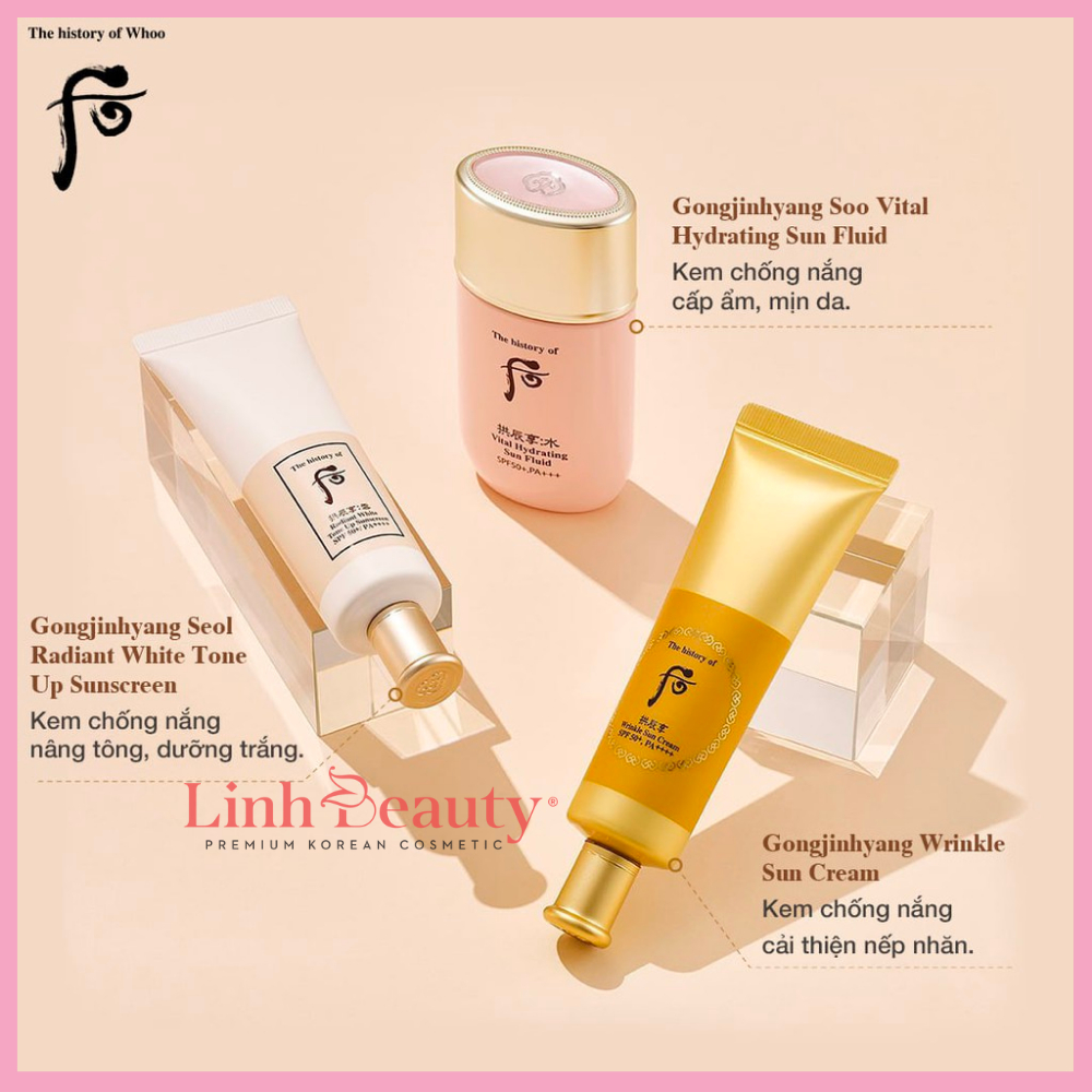 Kem chống nắng da dầu whoo hồng vital hydrating sun fluid SPF50+PA+++ gói 1ml