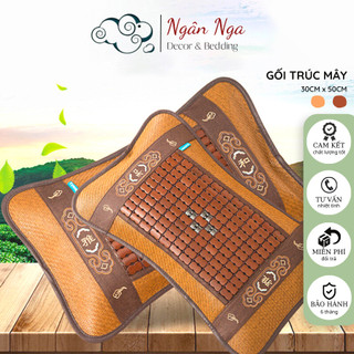 Gối trúc mây hạt điều hòa cao cấp, gối trúc hạt thoáng mát, 30 x 50cm - ngân nga shop