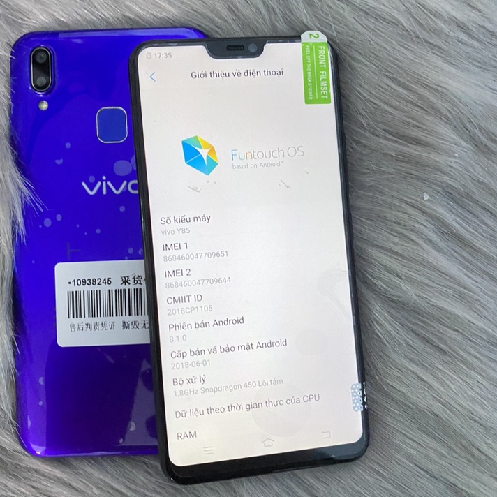 Điện thoại VlV0 y75 bảo mật vân tay cảm ứng siêu mượt