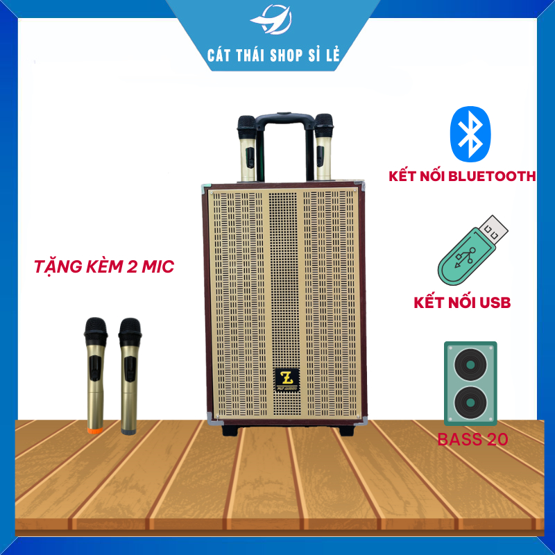 Loa Kéo PLT AUDIO - Loa Kéo Công Suất Lớn Tặng Kèm 2 Micro Không Dây (tùy dòng) - Âm Thanh Cực Hay Sống Động Bảo Hành 12