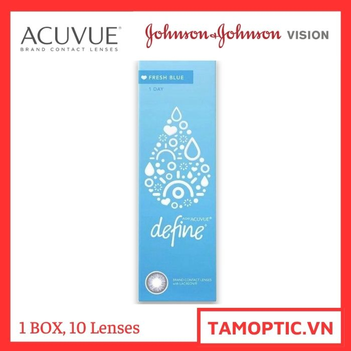 kính áp tròng có màu 1-Day Acuvue Define Fresh Blue Johnson&Johnson