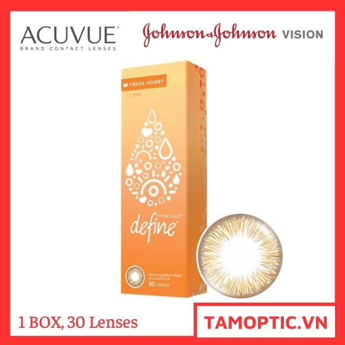 Kính Áp Tròng Có màu 1-Day Acuvue Define Fresh Honey Johnson&Johnson