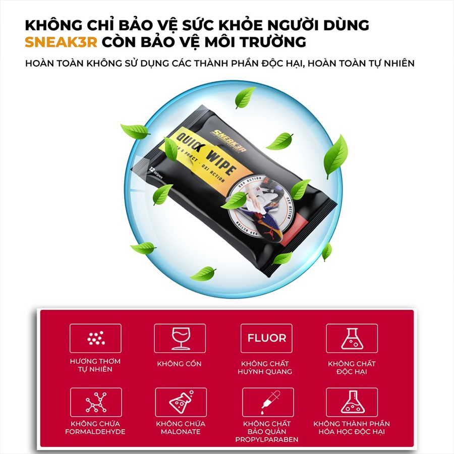 Khăn Lau Sạch Giày Nhanh Quick Wipe Sneak3r KLG01