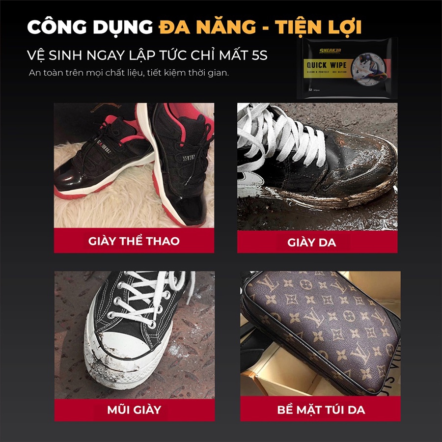 Khăn Lau Sạch Giày Nhanh Quick Wipe Sneak3r KLG01