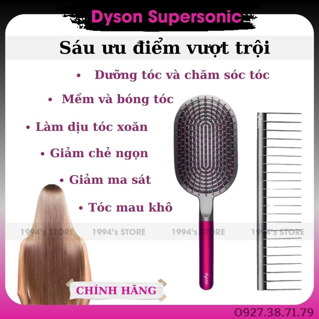 Lược chải tóc túi khí massage đầu ( Dyson Paddle Brush ) - Chính hãng Dyson Supersonic
