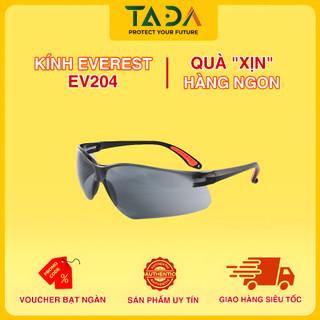 Kính bảo hộ lao động everest ev204 đen tráng bạc