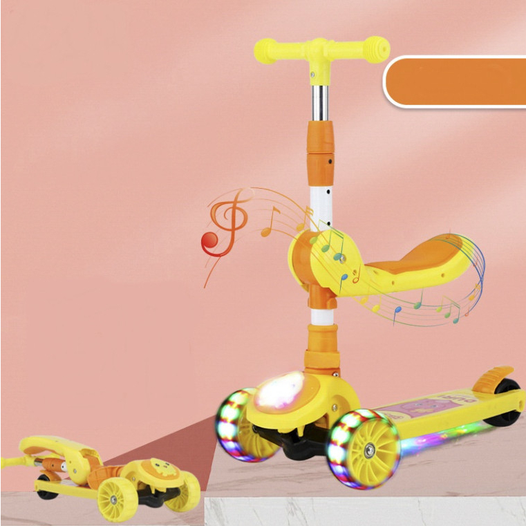 Xe scooter cho bé đa năng bánh phát sáng, chất liệu an toàn chống trơn trượt
