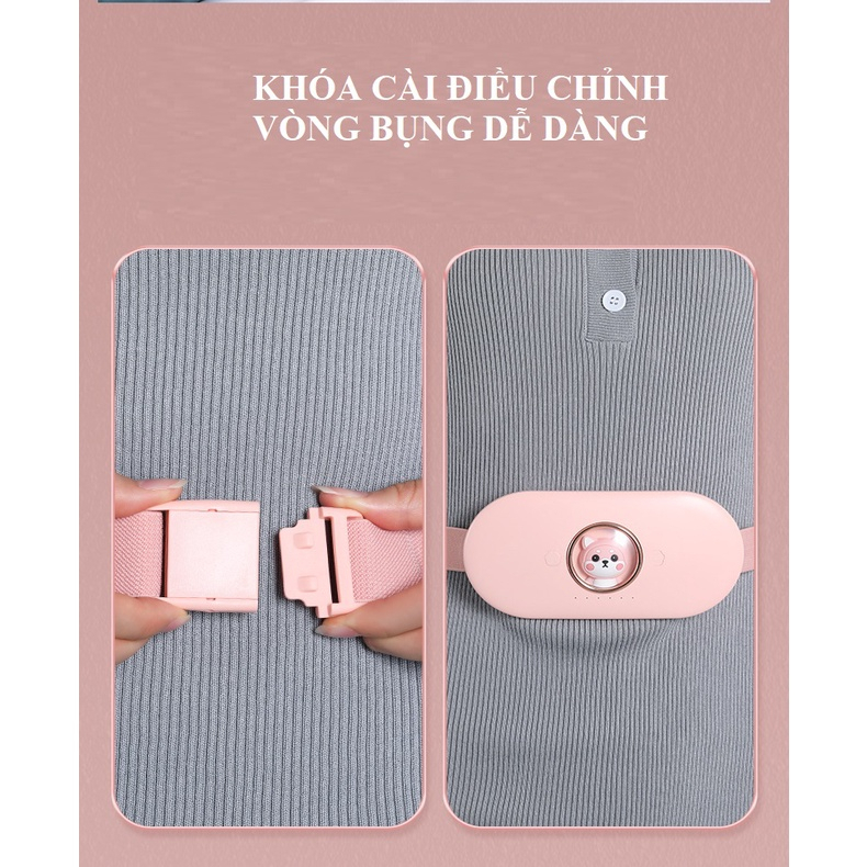 Đai Massage Bụng M28 - Có Hộp Quà Tặng - Máy Massage Đau Bụng Kinh - 4 Chế Độ Làm Ấm - Giảm Đau Hiệu Quả
