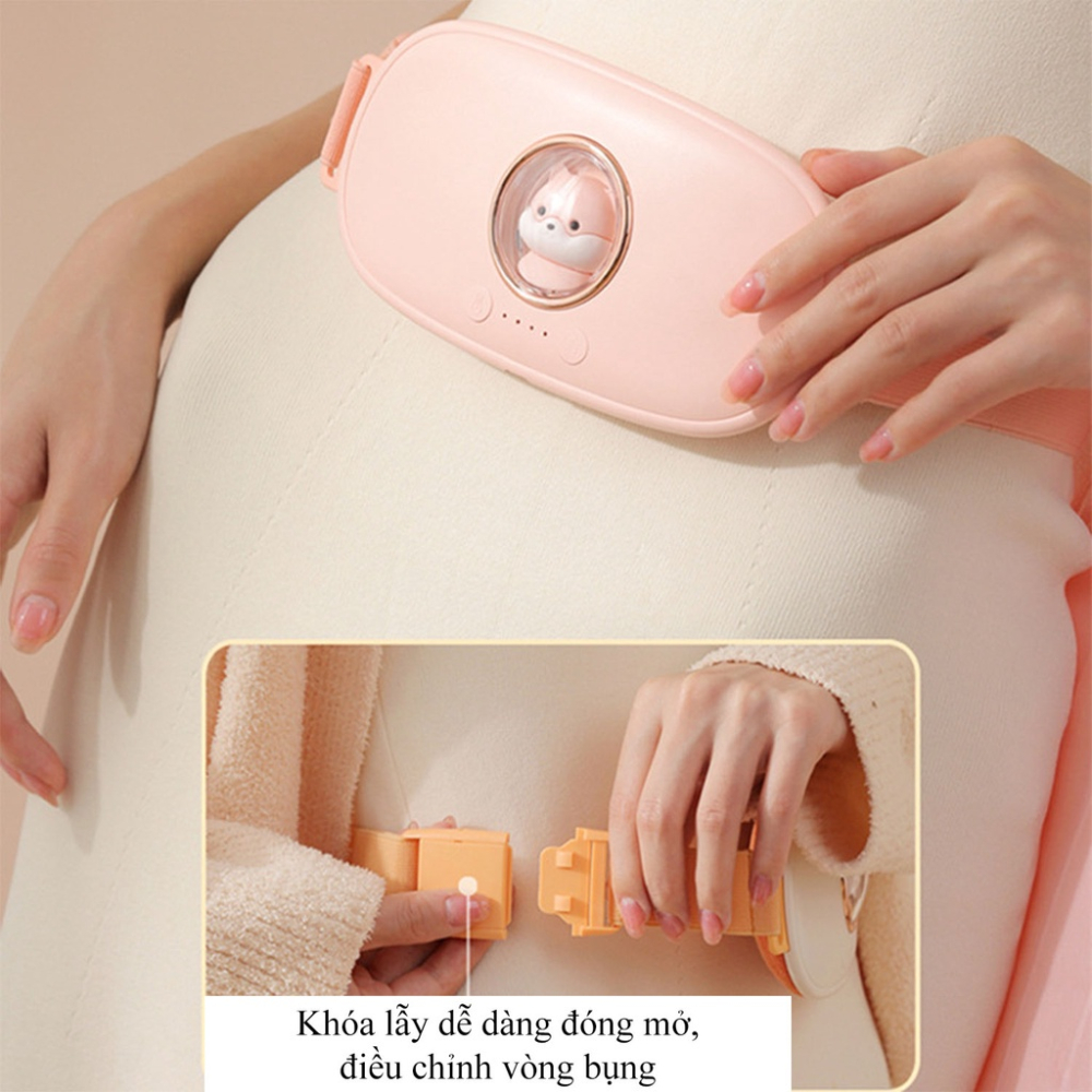 Đai Massage Bụng M28 - Có Hộp Quà Tặng - Máy Massage Đau Bụng Kinh - 4 Chế Độ Làm Ấm - Giảm Đau Hiệu Quả