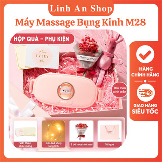 Đai Massage Bụng M28 - Có Hộp Quà Tặng - Máy Massage Đau Bụng Kinh - 5 Chế Độ Làm Ấm - Giảm Đau