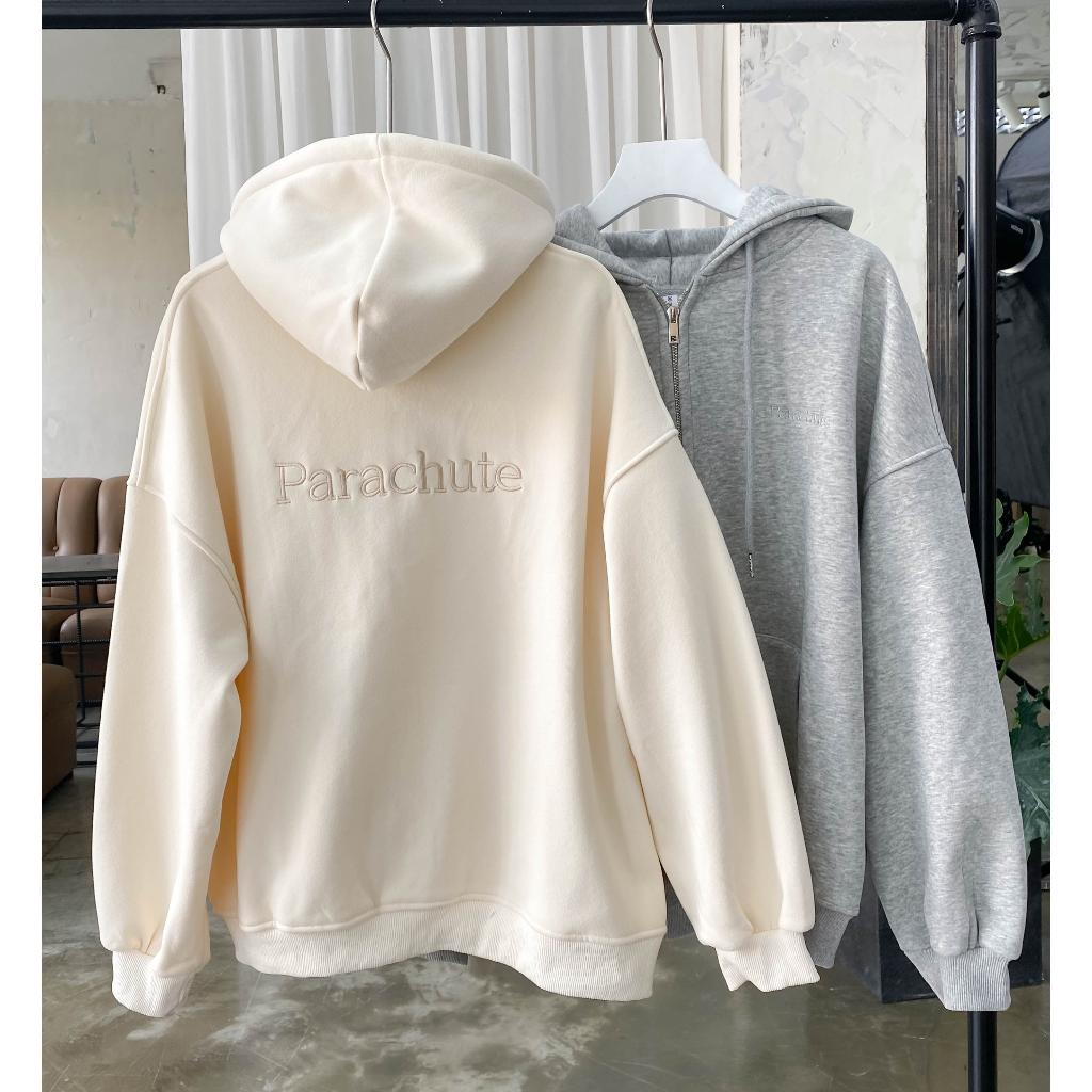 Áo khoác nỉ form rộng mũ thêu chữ Parachute trơn 2 màu LENCLOTHING 9401 | BigBuy360 - bigbuy360.vn