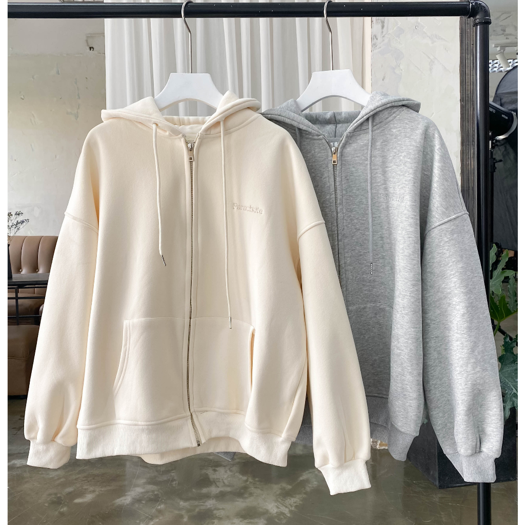 Áo khoác nỉ form rộng mũ thêu chữ Parachute trơn 2 màu LENCLOTHING 9401 | BigBuy360 - bigbuy360.vn