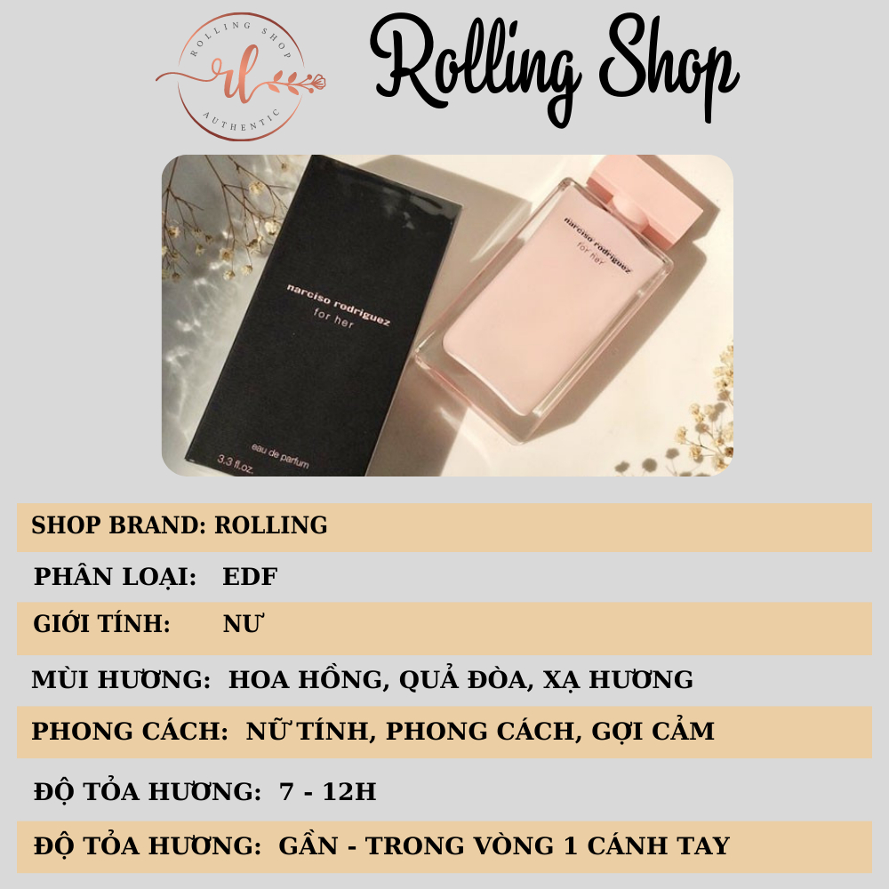 Nước hoa nữ Narciso hồng chiết 10ml chính hãng thơm lâu – Dầu thơm nữ lưu hương lâu dịu dàng quyến rũ - Rolling Shop
