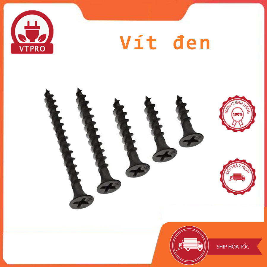 [Bán lẻ 100g] Vít bắn gỗ, thạch cao - vít đen đủ size