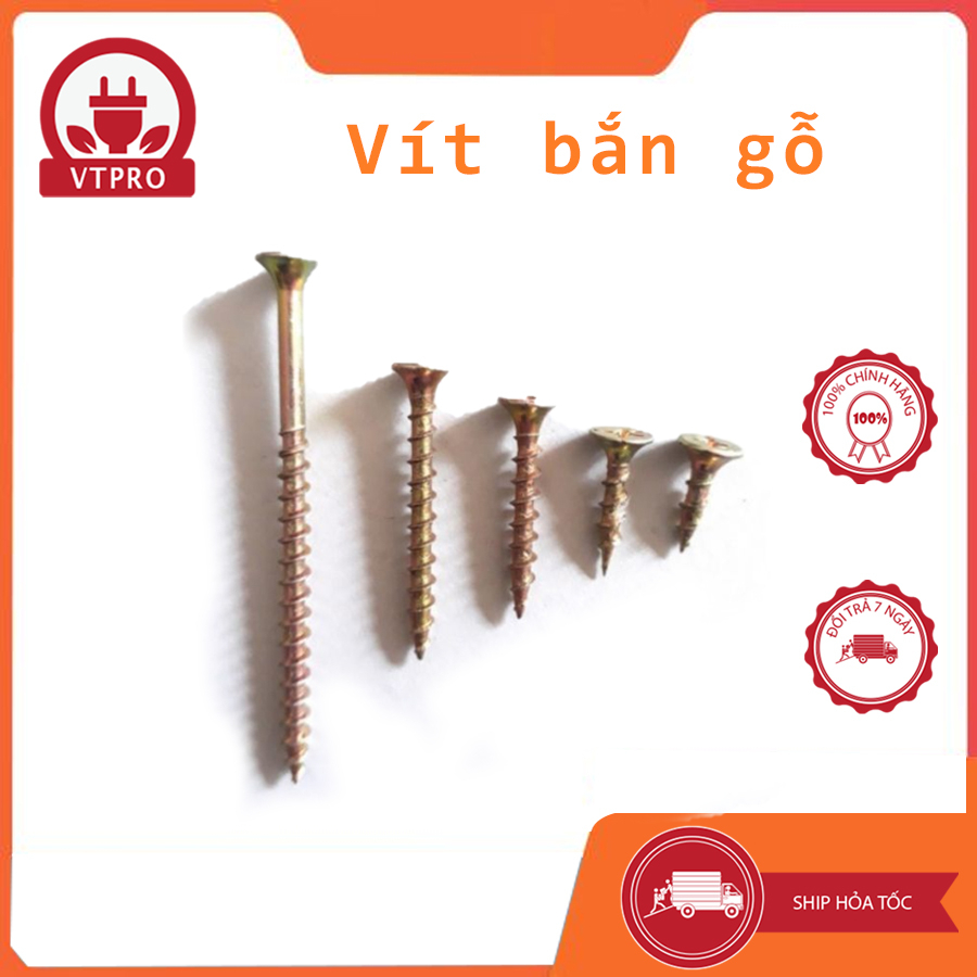 [Bán lẻ 100g] Vít bắn gỗ vàng - vít gỗ đủ size