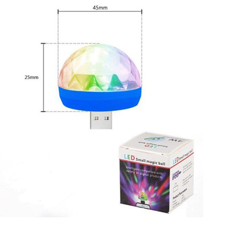 Đèn led usb mini, đèn led cảm ứng xoay 7 màu, đèn vũ trường cảm ứng đa sắc, cắm nguồn usb tiện lợi