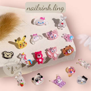 Charm hình thú dễ thương nhiều mẫu lẻ 1 cái - charm phụ kiện đính móng hoạt hình dễ thương