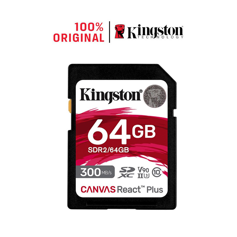 Thẻ nhớ SD Kingston Canvas React Plus V90 300Mbs/260Mbs UHS II SDR2/32GB-256GB