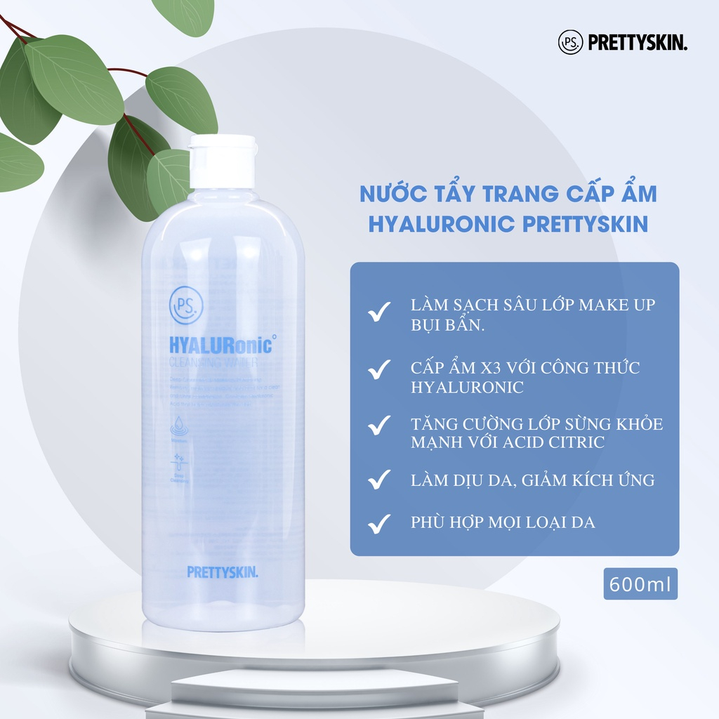 Nước Tẩy Trang Cho Da Dầu Mụn Pretty Skin 500ml - Prettyskin Rau Má Jeju Cica Giúp Sạch Sâu