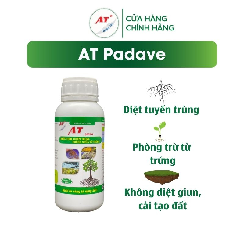 Trừ tuyến trùng hại rễ sinh học AT tuyến trùng, phòng ngừa từ trứng không hại giun đất - AT Padave 500ml