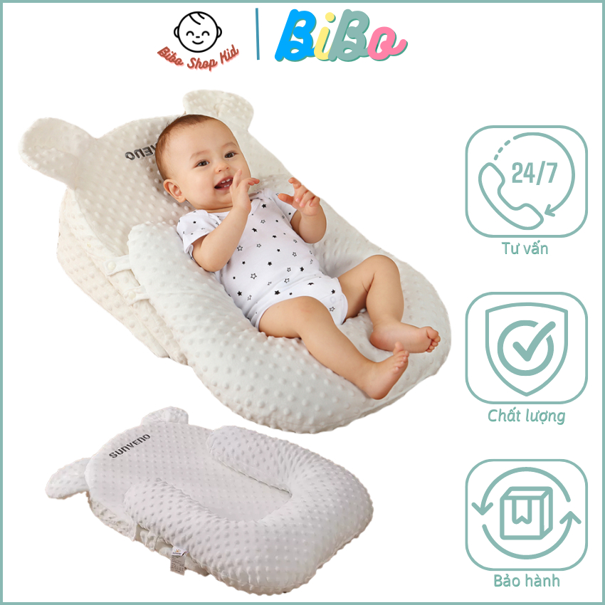 Gối đệm ngủ định hình tư thế cho bé, gối chống trào ngược cho bé cao cấp, Gối chống bẹp đầu ngẫu nhiên - MK23021