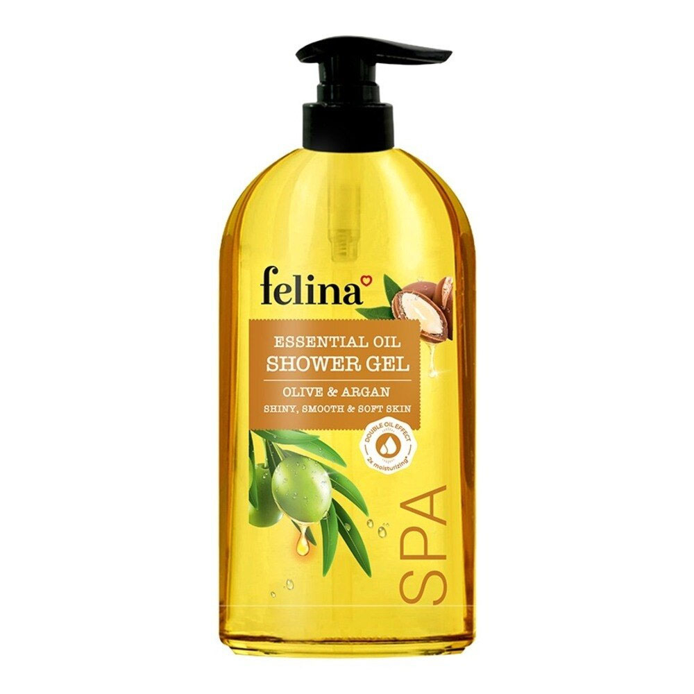 Combo Felina (Gel Tắm Tinh Dầu Oliu Và Argan 800ml + Muối Tắm Tẩy Tế Bào Da Chết Chiết Xuất Bơ 500g)