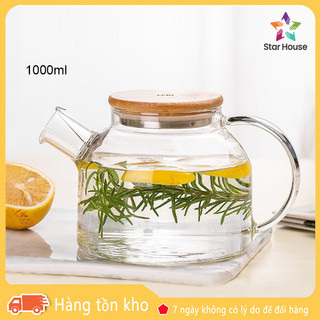 Ấm pha trà Deli có lưới lọc inox 1000ml,bình pha trà thủy tinh có lưới lọc inox,bình ủ trà cao cấp