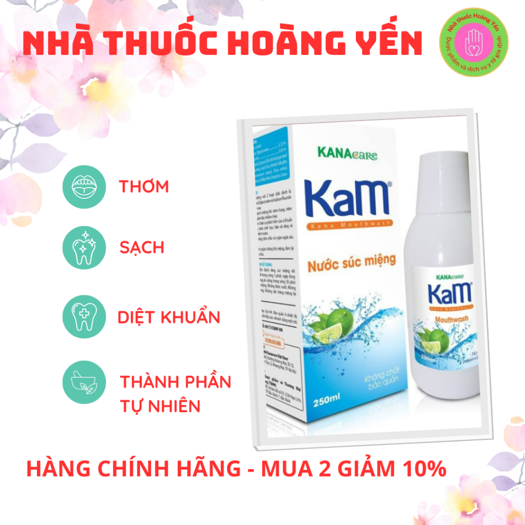 NƯỚC SÚC MIỆNG KAM sạch khuẩn, thơm miệng
