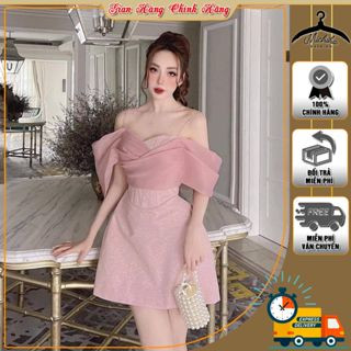 Đầm Voan Hồng Michiha Fashion - Đầm Sang Chảnh Dự Tiệc Tiểu Thư Sang Trọng