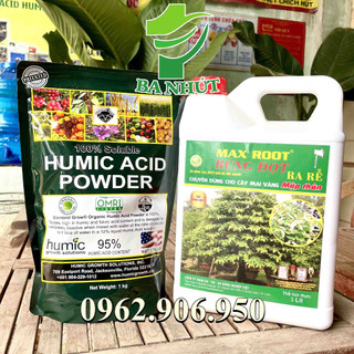 Combo humic mỹ 1kg và max root bung đọt 5 lit– dưỡng cây khỏe, ra rễ cực nhanh, đâm chồi mạnh, mập thân