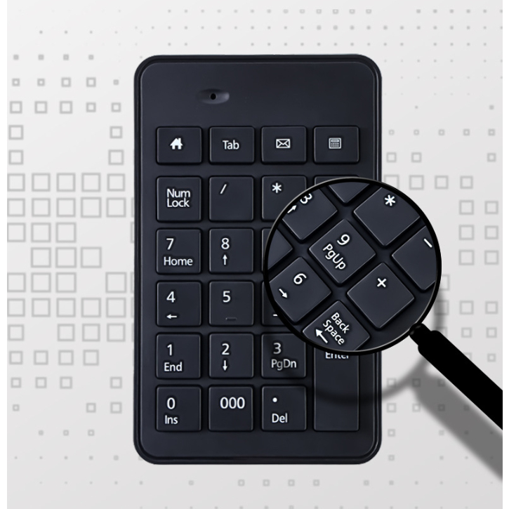 Bàn phím số phụ mini không dây wireless 23 phím