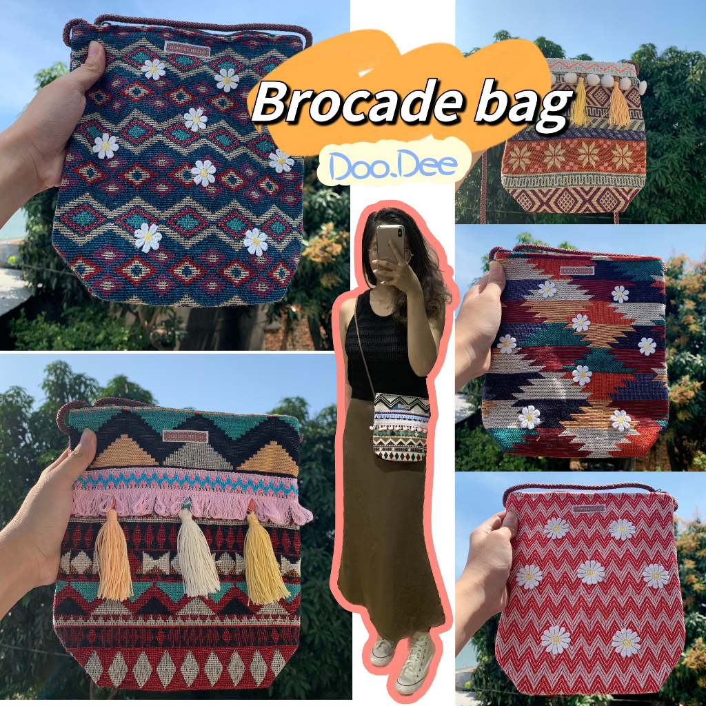 Túi thổ cẩm đeo chéo A/Túi đeo chéo/Doodee handmade