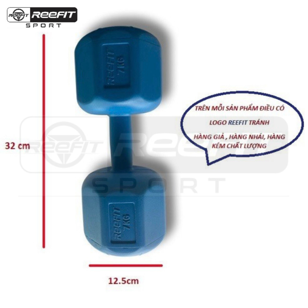 Tạ tay nhựa bát giác Reefit 7kg có ruột